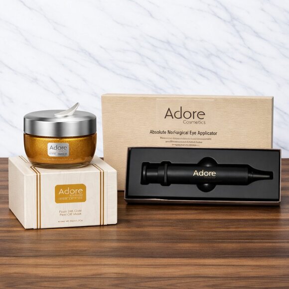 Adore Cosmetics Luxury Duo Bundle: 24K Gold Peel-Off Mask + Non Surgical Eye App